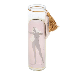 Athena Goddess Tube Candle with Clear Quartz Crystals - Image 2