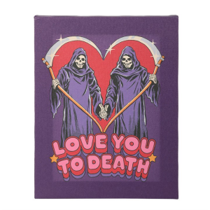 19x25cm Love You To Death Canvas Plaque by Steven Rhodes - Image 2