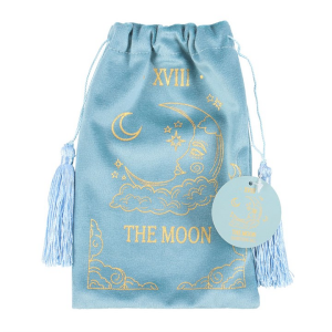 The Moon Vintage Tarot Velvet Drawstring Bag - Image 2