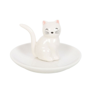 Sitting White Cat Face Trinket Dish - Image 2