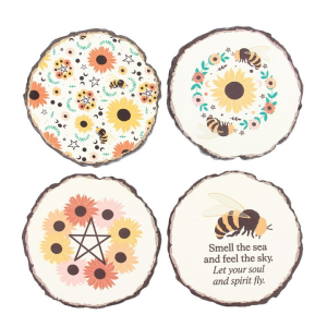 Summer Solstice Wood Slice Coaster Set - Image 2