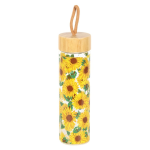 Sunflower Print Glass Water Bottle - Image 2