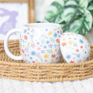 Spring Floral Print Egg Shaped Mug - Image 2