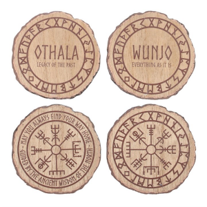 Set of 4 Norse Mythology Wood Slice Coasters - Image 2