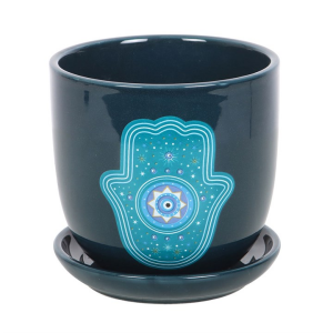 Hand of Hamsa Ceramic Plant Pot - Image 2
