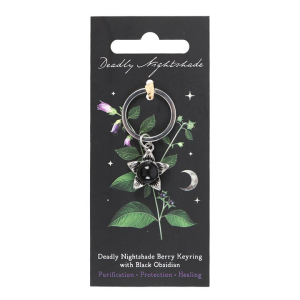 Deadly Nightshade Keyring with Black Obsidian - Image 2