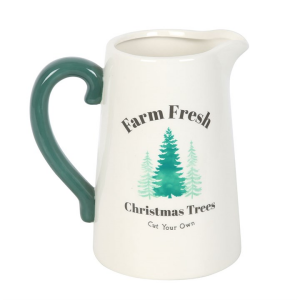 Farm Fresh Christmas Trees Ceramic Flower Jug - Image 2