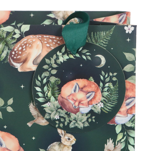 23cm Fawn and Friends Forest Print Gift Bag - Image 3