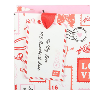 Valentine Postage Stamp Print Gift Bag - Image 3