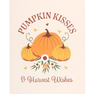 Pumpkin Kisses & Harvest Wishes Hanging Sign - Image 3