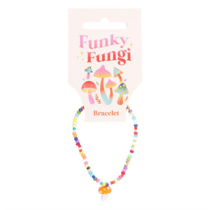 Orange Mushroom Beaded Charm Bracelet - Image 2