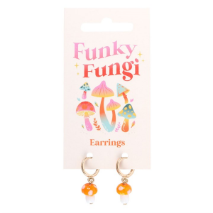 Orange Mushroom Dangle Earrings - Image 2