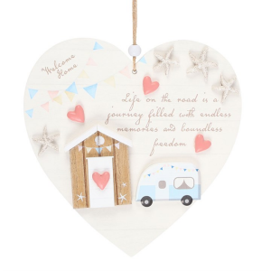 Life on the Road Shell Caravan Hanging Heart - Image 3