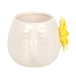 Hello Sunshine Rounded Mug with 3D Sunflower - Image 3