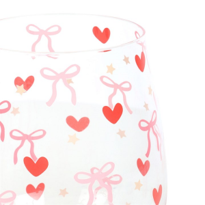 Bow and Heart Print Stemless Glass - Image 3