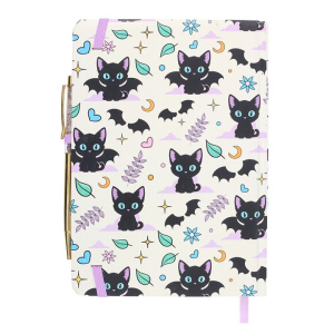 Cute and Creepy Print A5 Notebook with Amethyst Pen - Image 3