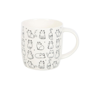 White Happy Cat Print Mug - Image 4