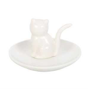 Sitting White Cat Face Trinket Dish - Image 4