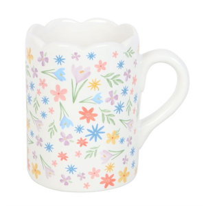 Spring Floral Print Scalloped Mug - Image 4