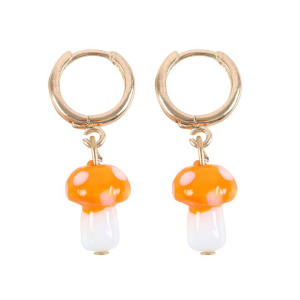 Orange Mushroom Dangle Earrings - Image 3