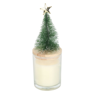 Holly Jolly Pine & Fir Glass Candle with Tree - Image 4