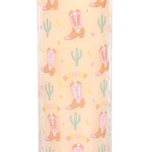 Howdy Cowboy Boot Print Floral Tube Candle - Image 4