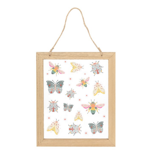 Floral Bug Print Glass Wall Hanging - Image 4