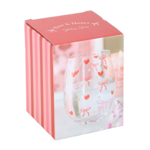 Bow and Heart Print Stemless Glass - Image 4