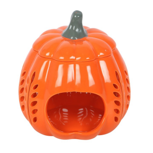 Orange Leaf Cut Out Pumpkin Oil Burner and Wax Warmer - Image 5