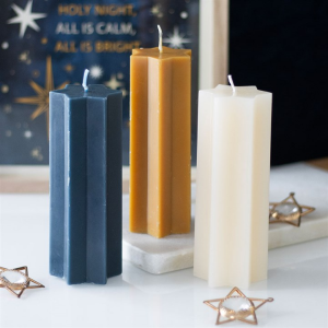 Navy Starry Night Star Shaped Taper Candle - Image 5