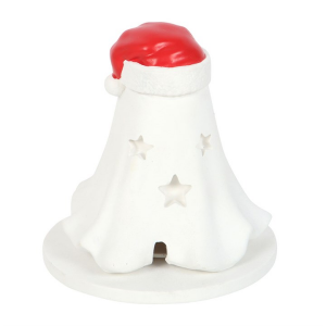 Ghost with Santa Hat Tealight and Incense Cone Holder - Image 5