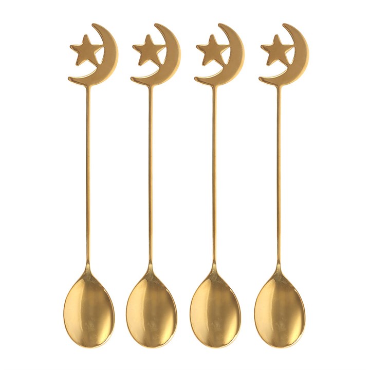 Set of 4 Star and Moon Teaspoons - Image 2