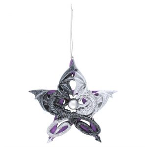 Pentagram Dragon Hanging Ornament by Anne Stokes - Image 2