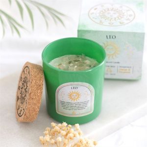 Leo Orange & Bergamot Gemstone Zodiac Candle - Image 5