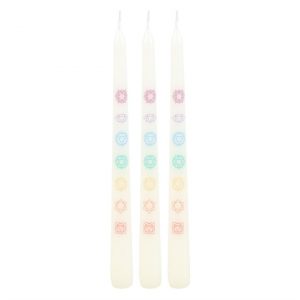 Set of 3 Chakra Balancing Taper Dinner Candles - Image 3