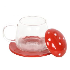 Glass Mushroom Mug and Saucer - Image 3