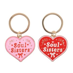 Pair of Soul Sisters Love Heart Keyrings - Image 3