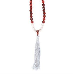 Stress Less Rosewood & Clear Quartz Mallah Necklace - Image 3