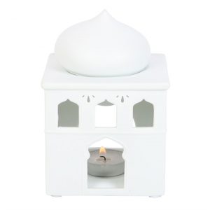 Off White Mosque Oil Burner and Incense Cone Holder - Image 4