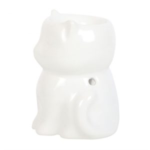 Shiny White Cat Oil Burner - Image 2