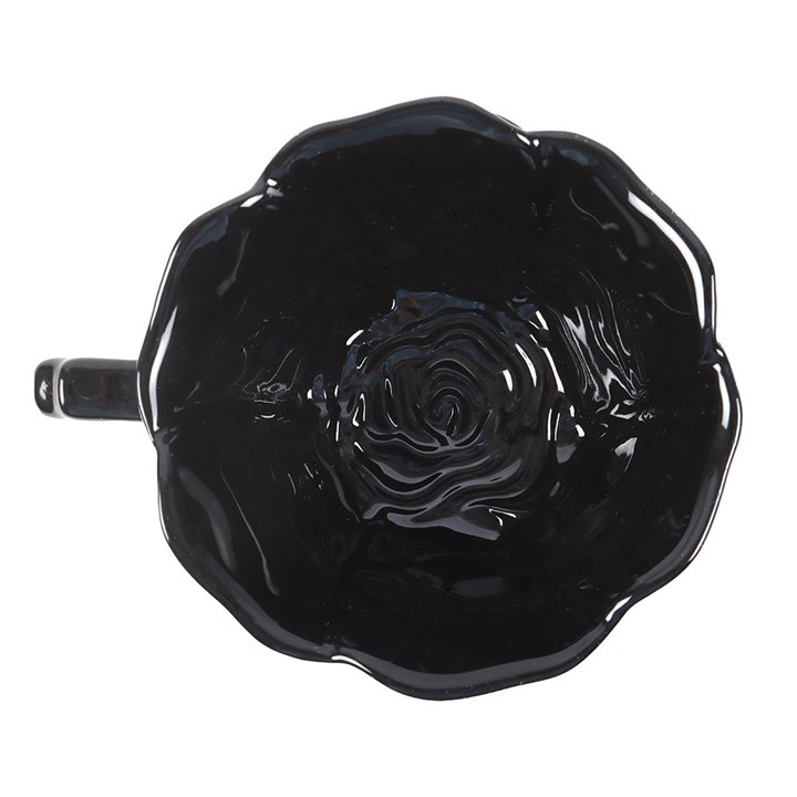 Black Rose Teacup and Saucer - Image 4
