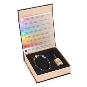 Seven Chakra Mixed Gemstone Essential Oil Bracelet - Image 2