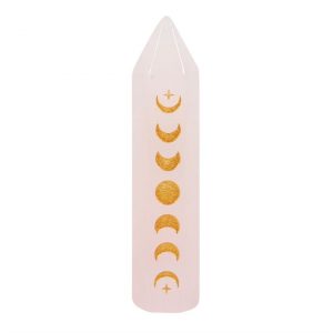 5cm Rose Quartz Moon Phase Crystal Point - Image 2