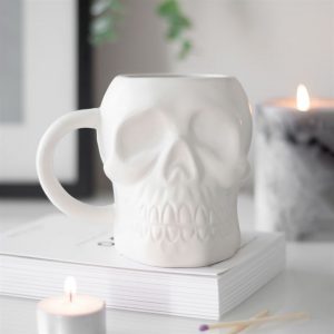 Matte White Skull Mug - Image 4