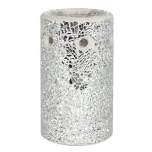 Silver Pillar Crackle Glass Oil Burner - Image 3