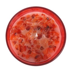 Root Chakra Strawberry Crystal Chip Candle - Image 2