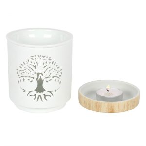 White Tree of Life Cut Out Oil Burner - Image 2
