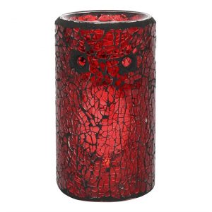 Red Pillar Crackle Glass Oil Burner - Image 2