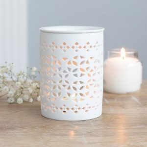 White Matte Cut Out Oil Burner - Image 4