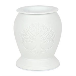 Tree of Life White Ceramic Electric Oil Burner - Image 2